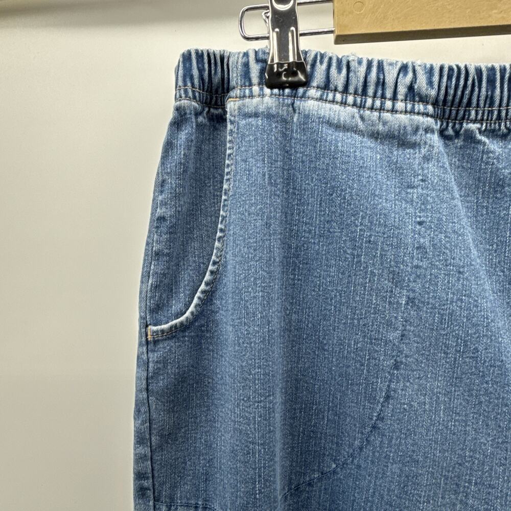 croft &barrow Jeans Women Pull On Elastic Waist Size 1X Short Pants Pockets - Picture 2 of 11